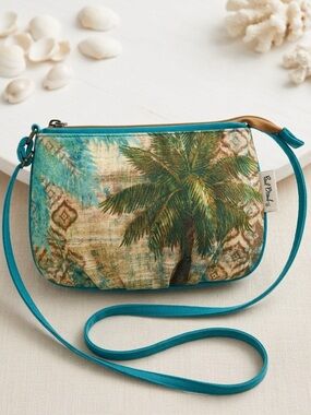 Paul Brent Coastal Crossbody Bag | Tropical Palm Tree & Geometric Print